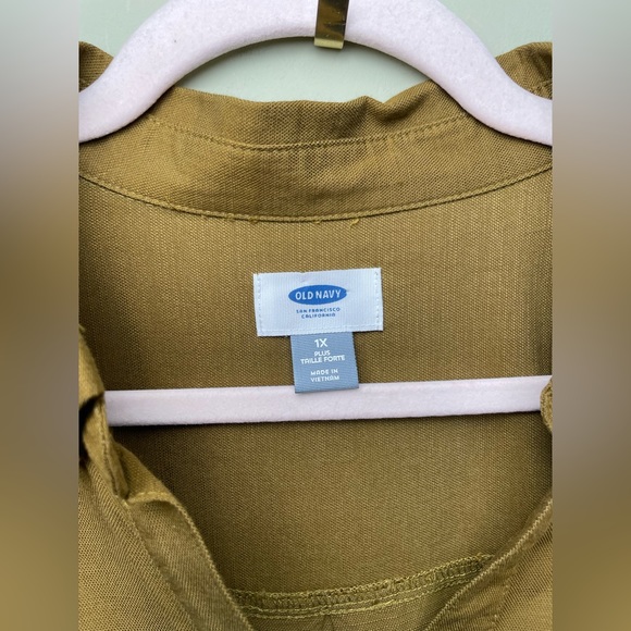 Like New Old Navy Cotton Rompe Adjustable Waist 6” Inseam Brown/Green Plus 1X - Picture 12 of 13